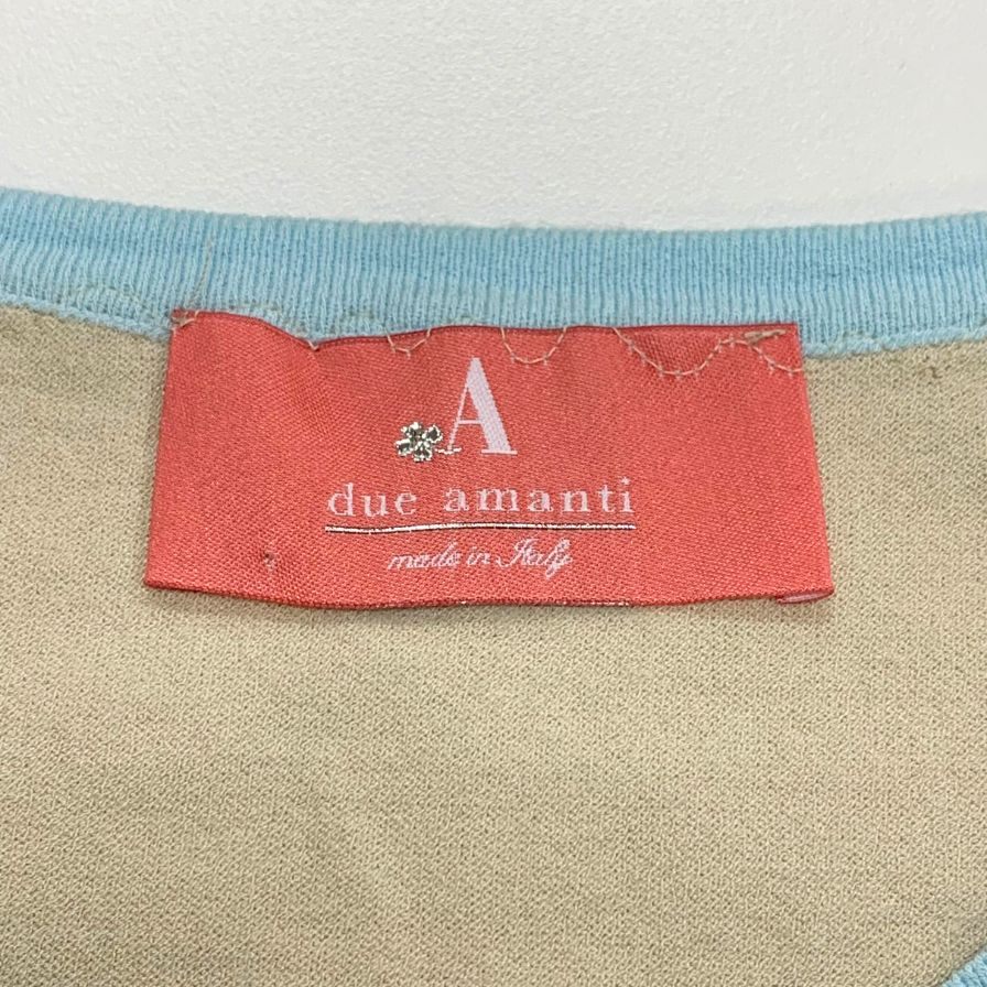 美品◆デュ アマンティ リボントップス ジャケット イタリア製 レディース サイズ2 ベージュ due amanti 【AFB29】