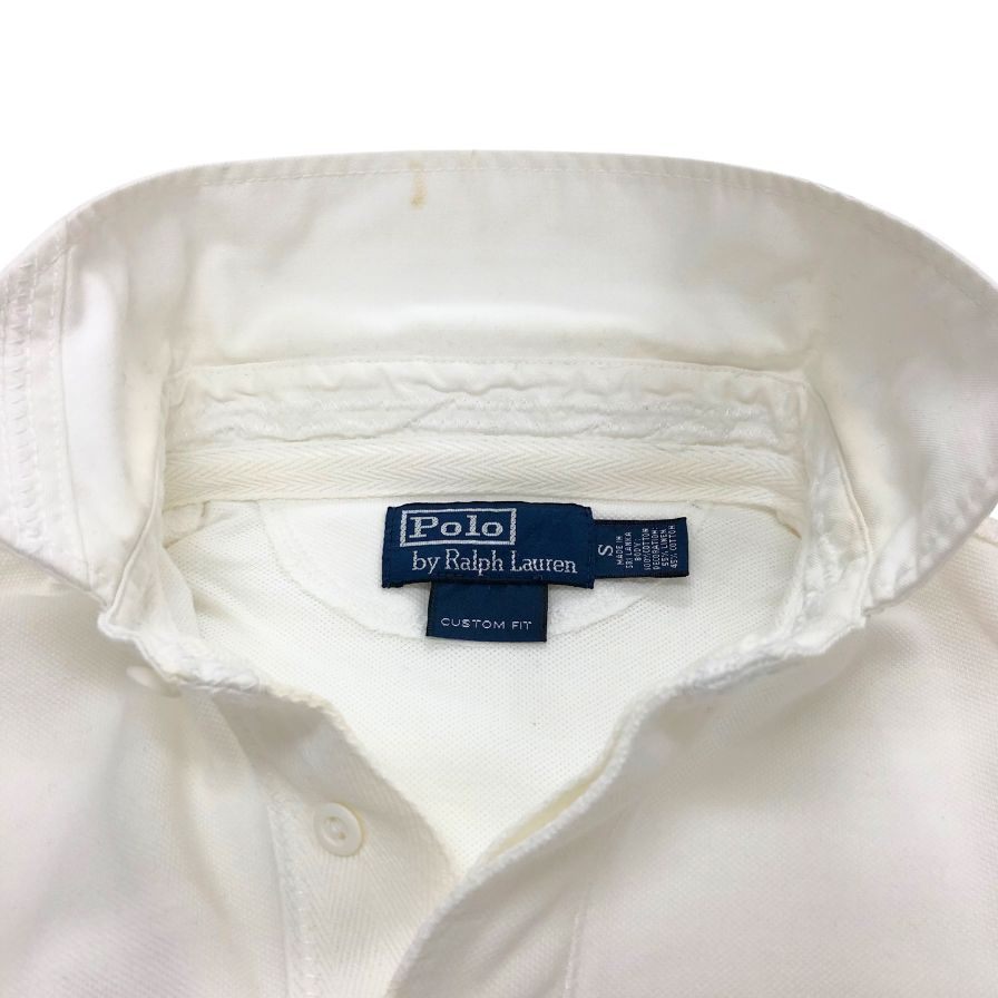 中古◆ポロ バイ ラルフローレン ビッグポニー 鹿の子 ポロシャツ レディース サイズS ホワイト POLO by Ralph Lauren 【AFB17】