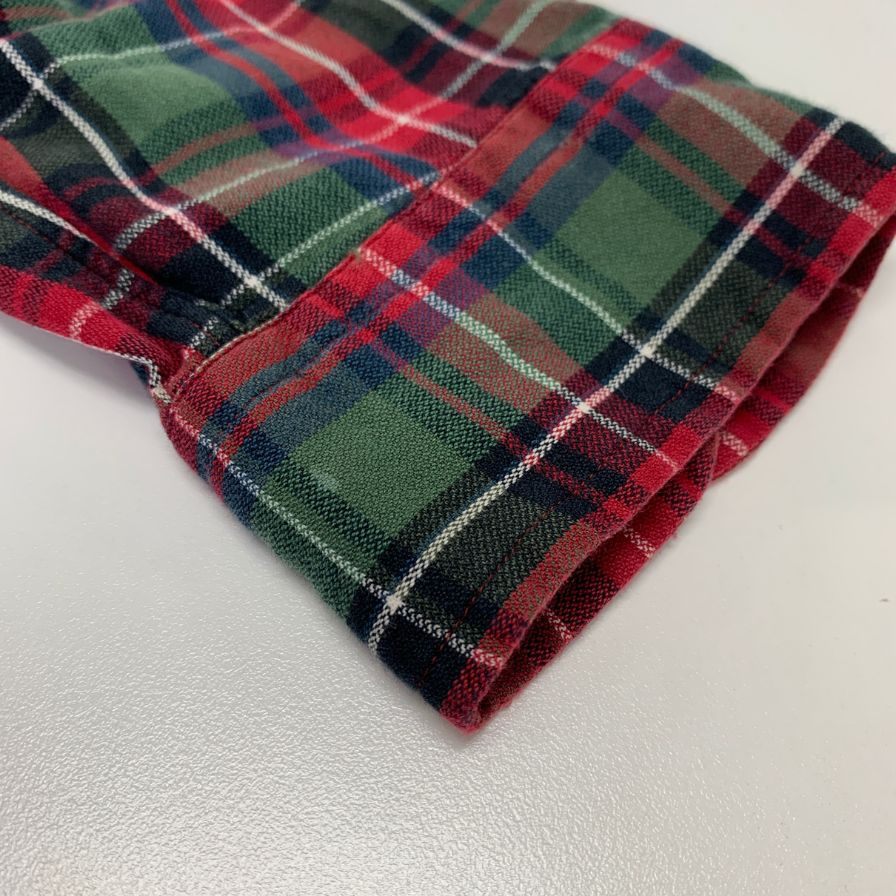 美品◆ラルフローレン ボタンダウンシャツ 90S オールド チェック レッド メンズ サイズL Ralph Lauren 【AFB8】