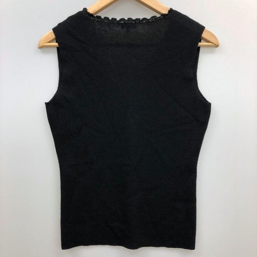 美品◆フォクシー ノースリーブ カットソー ブラック サイズ40 FOXEY 【AFB42】