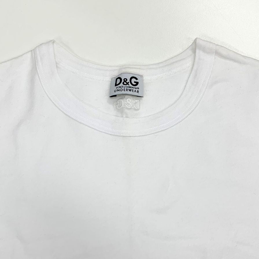 極美品◆ドルチェ&ガッバーナ アンダーウェア Tシャツ ブラック&ホワイト2枚セット コットン100% レディース サイズ2 DOLCE&GABBANA 【AFB27】