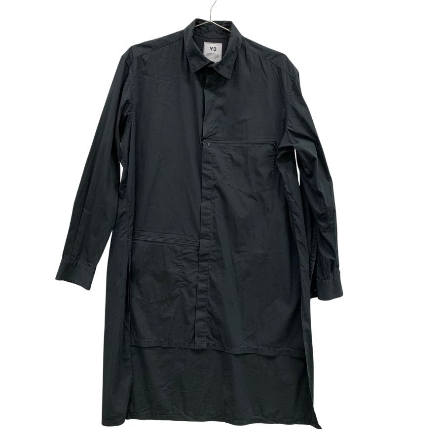 美品◆ワイスリー アディダス クラシックロングシャツ FN3374 コットン ナイロン ブラック系 メンズ サイズS Y-3 adidas 【AFB4】