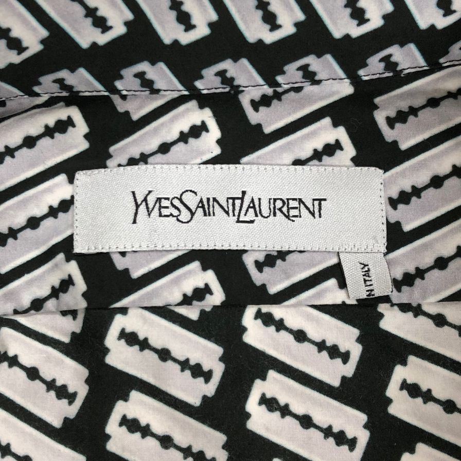極美品◆イヴサンローラン 長袖シャツ 総柄 メンズ サイズ38 301816 Yves Saint Laurent 【AFB37】