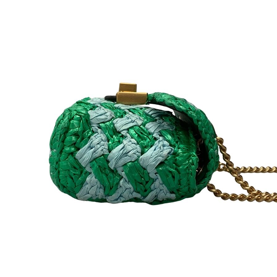 ケイトスペード ショルダーバッグ エブリン クロシェ編み込み ラフィア レディース グリーン kate spade new york【AFE2】