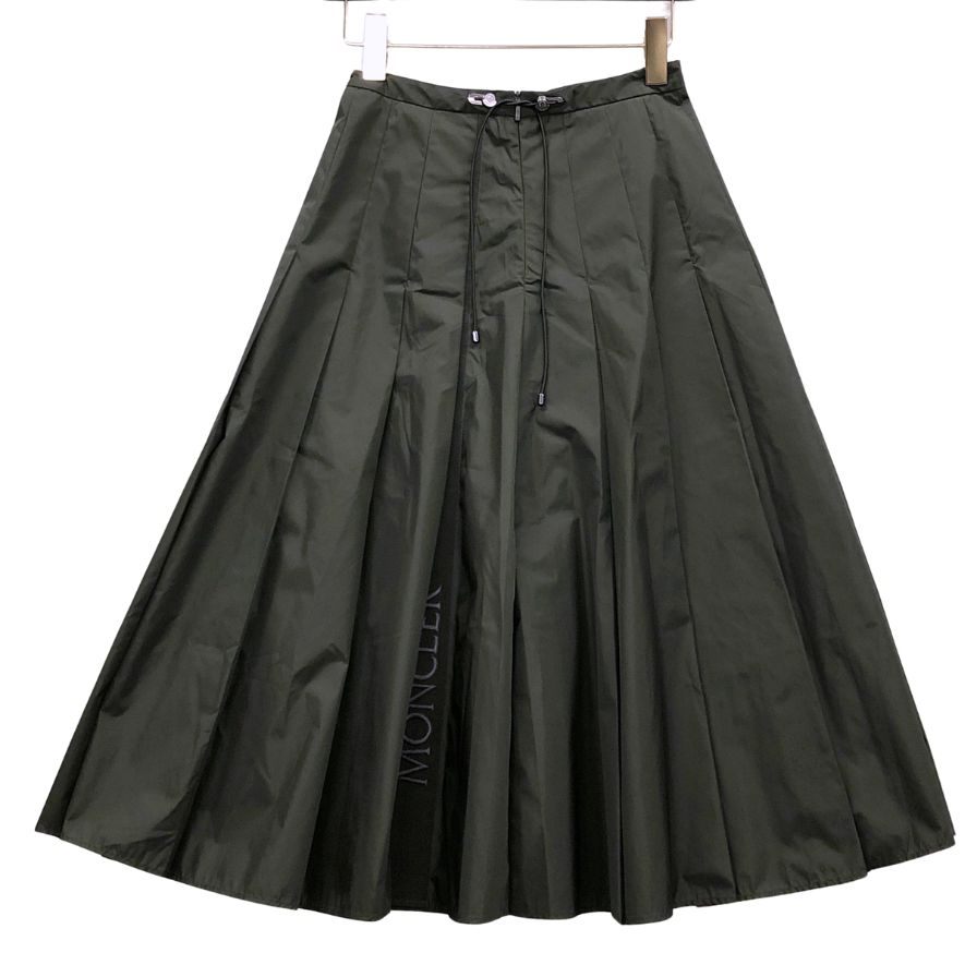 モンクレール 20SS GONNA ナイロンプリーツスカート サイズ38 レディース カーキ F20932071200 MONCLER【AFB38】
