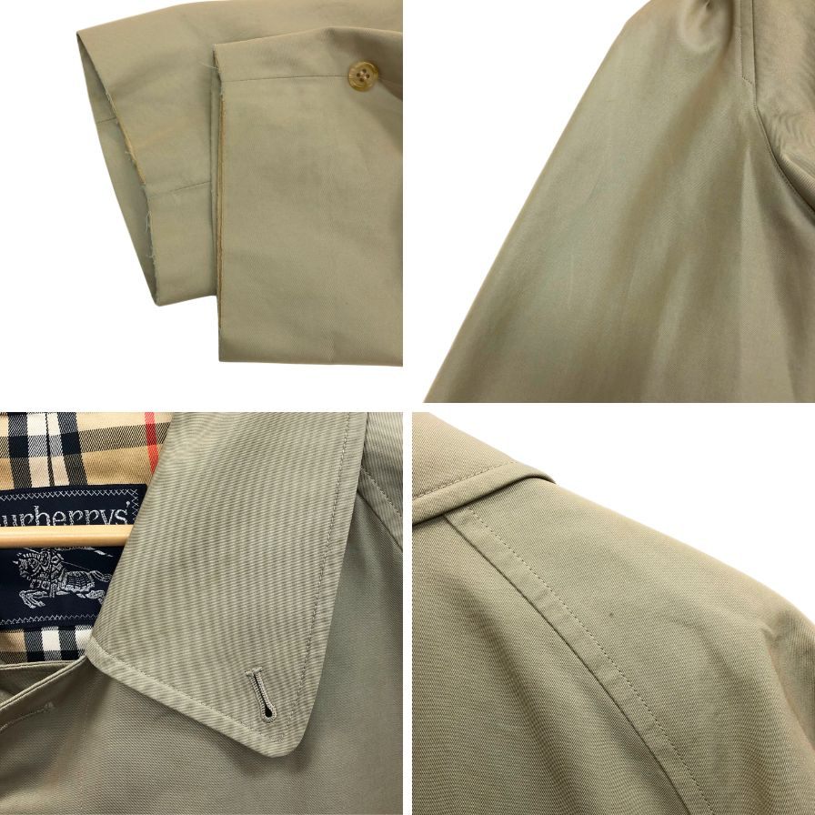 バーバリー バルカラーコート 90S 旧タグ イングランド製 ライトベージュ メンズ サイズM程度 Burberry【LA】