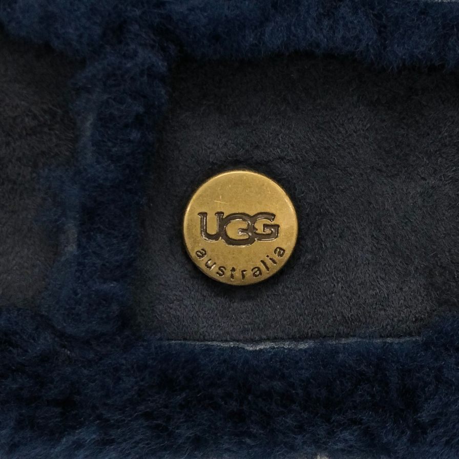 アグ ハット ムートン 本毛皮 ボア キャップ 帽子 ネイビー 0/S UGG