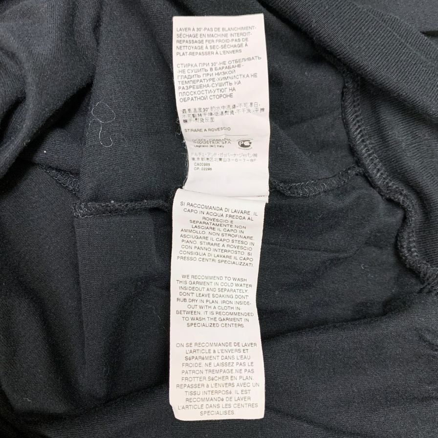 美品◆ドルチェ&ガッバーナ ロンT 長袖Tシャツ カットソー ブラック サイズ40 メンズ DOLCE&GABBANA 【AFB33】