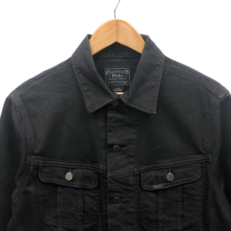 美品◆ポロラルフローレン デニムジャケット チュニジア製 ブラック サイズM POLO RALPH LAUREN 【AFB44】