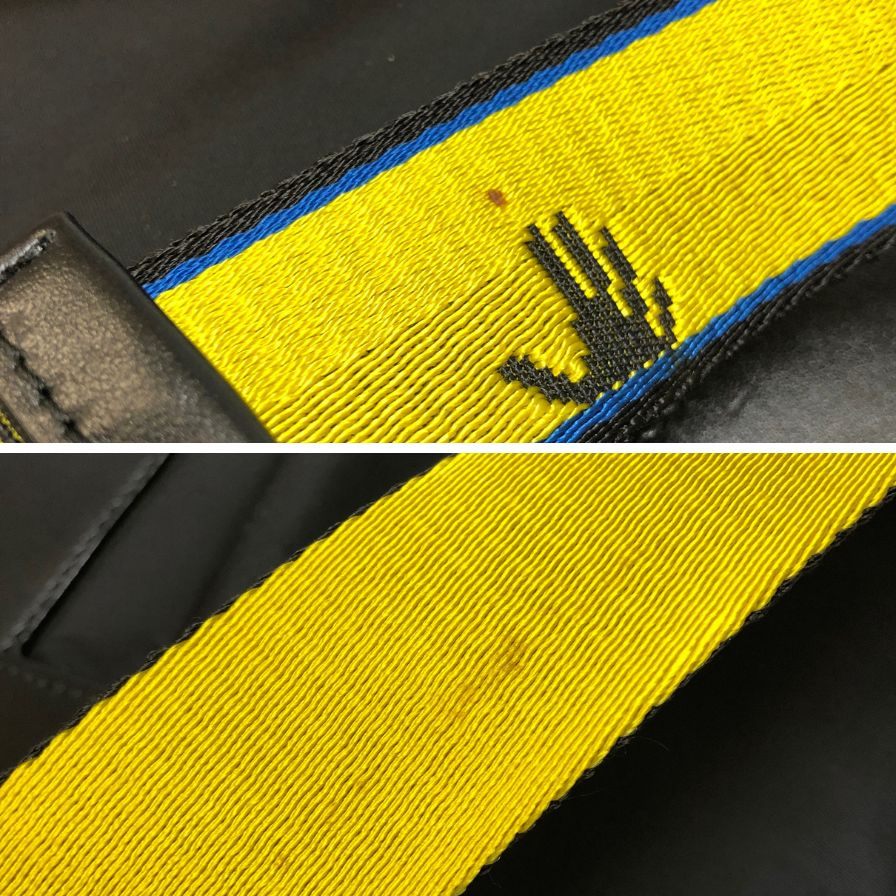 オフホワイト ショルダーバッグ ナイロン ファスナー メンズ ブラック×イエロー Off White【AFE6】