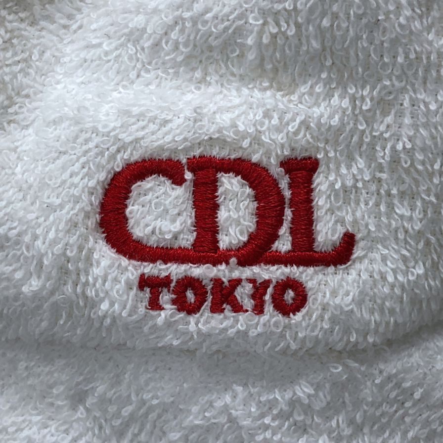 シーディーエル バケットハット ワンポイントロゴ パイル生地 ホワイト ユニセックス サイズM CDL TOKYO