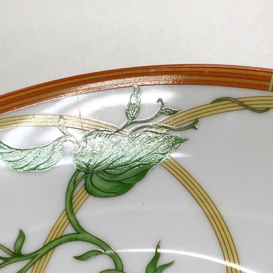 エルメス シエスタ イエロー ソーサーのみ 18cm 総柄 HERMES【AFI28】【中古】