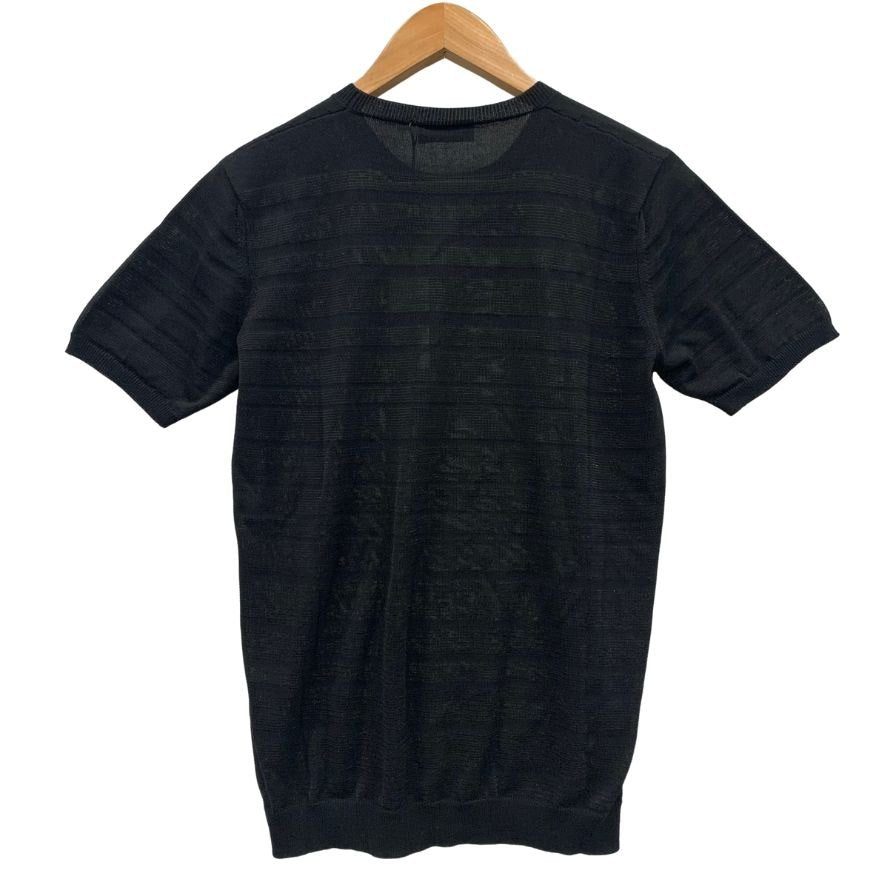 新品同様◆ロベルトコリーナ ニットTシャツ シースルー RE47021 ブラック サイズ48 レディース roberto collina 【AFB24】