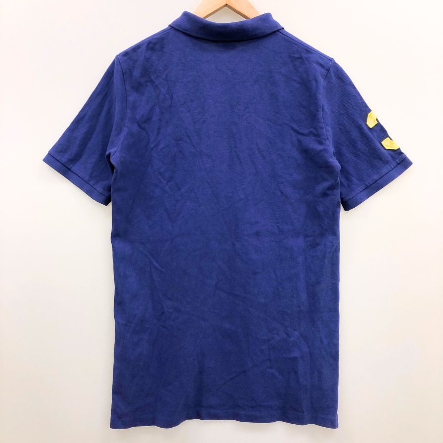 中古■ポロ ラルフローレン ポロシャツ ビッグポニー 刺繍 ロゴ 鹿の子 コットン ピケ ブルー メンズ サイズXL 18-20 POLO RALPH LAUREN 【AFB36】