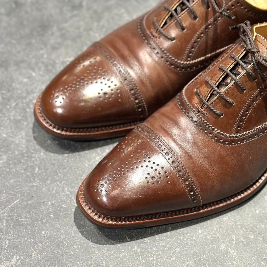 スコッチグレイン レザーシューズ 920 オデッサ セミブローグ ダークブラウン サイズ23.5 SCOTCH GRAIN ビジネスシューズ 約23.5cm【LA】【中古】