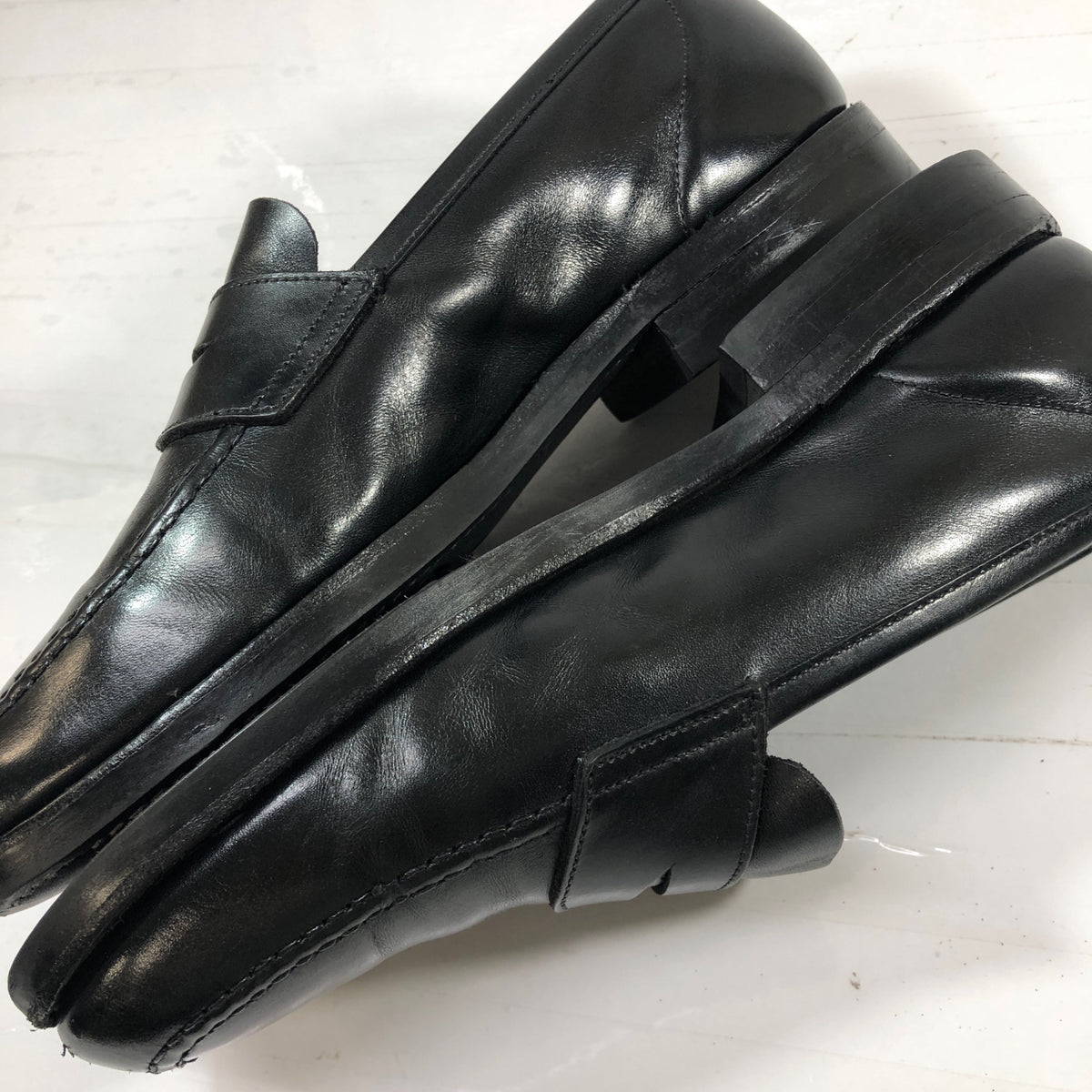クロケット&ジョーンズ モデル名不明 コインローファー ブラック サイズ不明 Crockett & Jones 約不明cm【AFC47】