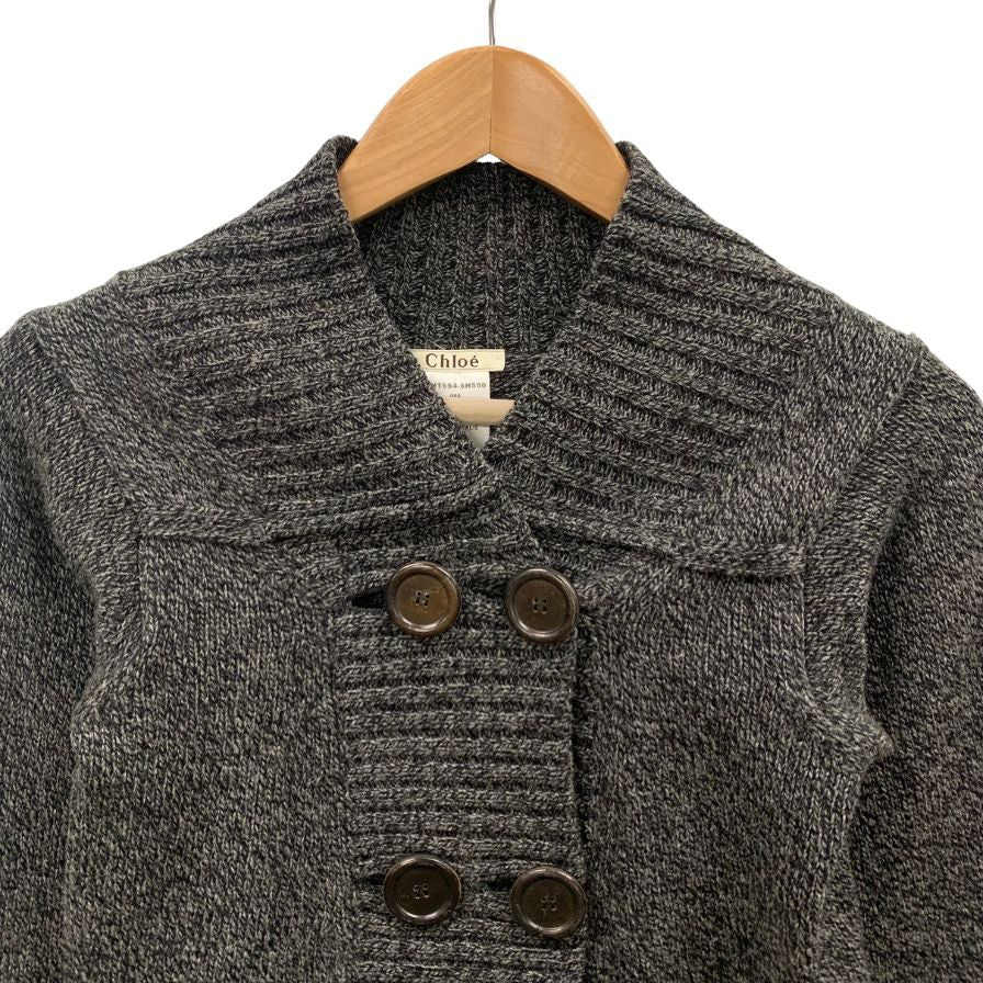 美品◆クロエ カーディガン ウール ショート丈 レディース サイズXS グレー Chloe 【AFB34】