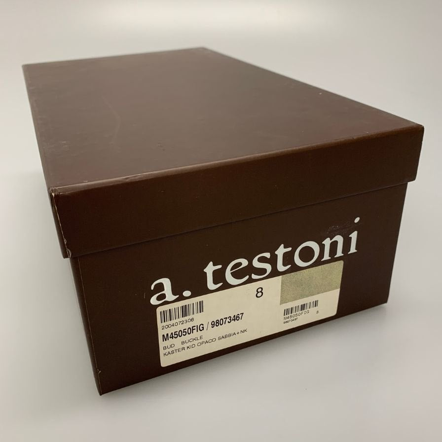 ア テストーニ レザーシューズ パテントレザー 11585 メンズ ホワイト サイズ8.5 a.testoni 約26.5cm【AFD14】