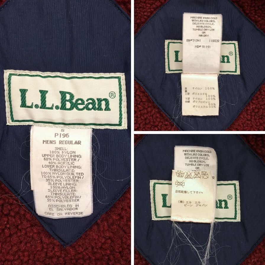 美品◆エルエルビーン ジップブルゾン 80S ネイビー メンズ サイズ S L.L.Bean 【AFA2】
