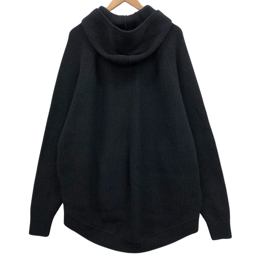 極美品◆ジバンシー ニット フード コート ダブルジップ レディース カシミア混 サイズXS ブラック 15A 0870 515 GIVENCHY 【AFB17】