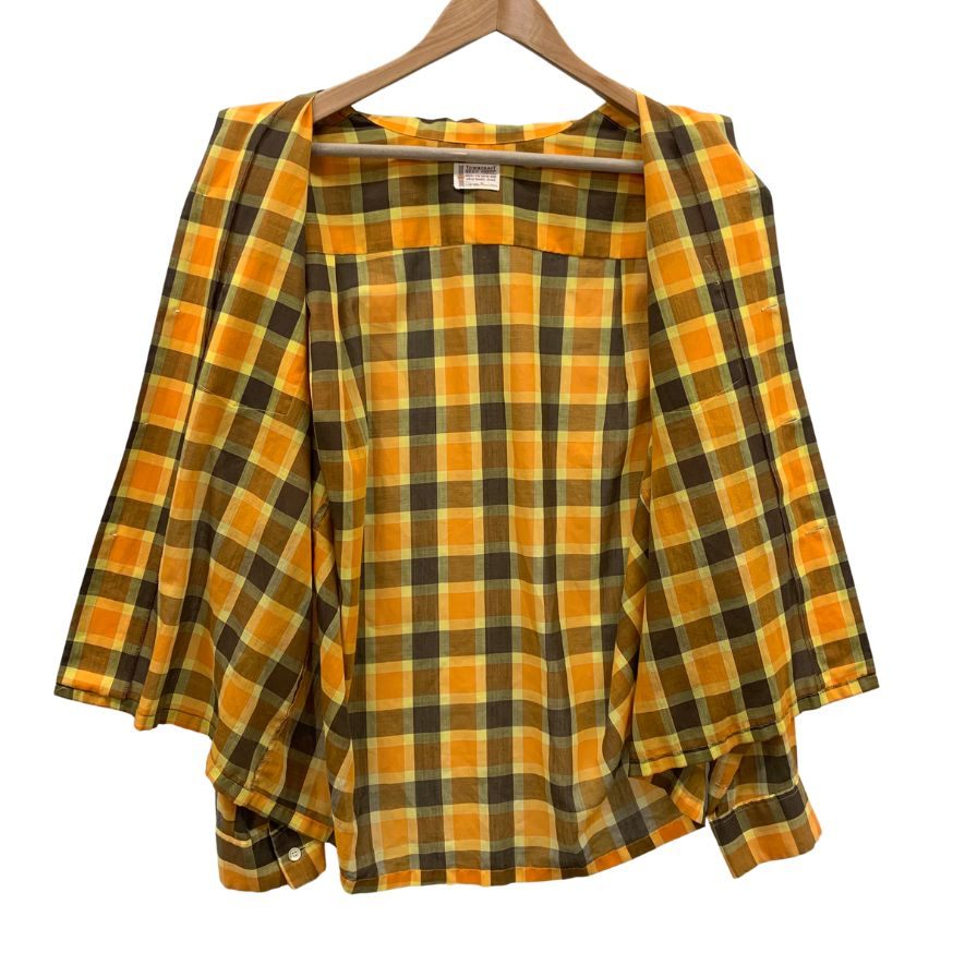 美品◆タウンクラフト 60-70S 開襟シャツ PENN-PRESTタグ チェック メンズ サイズL TOWNCRAFT 【AFB24】