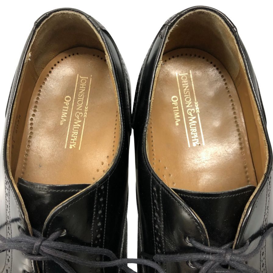 ジョンストン&マーフィ オプティマ レザーシューズ ウィングチップ フルブローグ ブラック メンズ サイズ10.5 Johnston&Murphy OPTIMA 約26.5cm【AFC40】