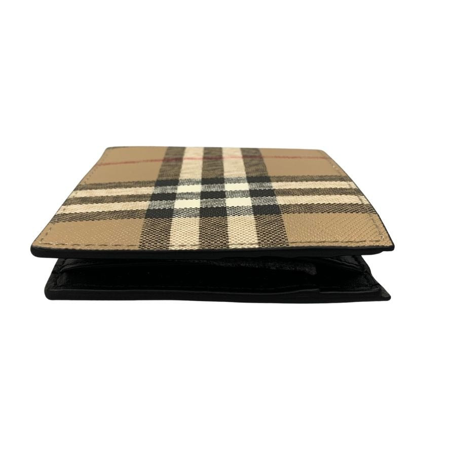 新品同様◆バーバリー ノバチェック柄 二つ折り コンパクトウォレット サフィアーノ BURBERRY【AFI15】