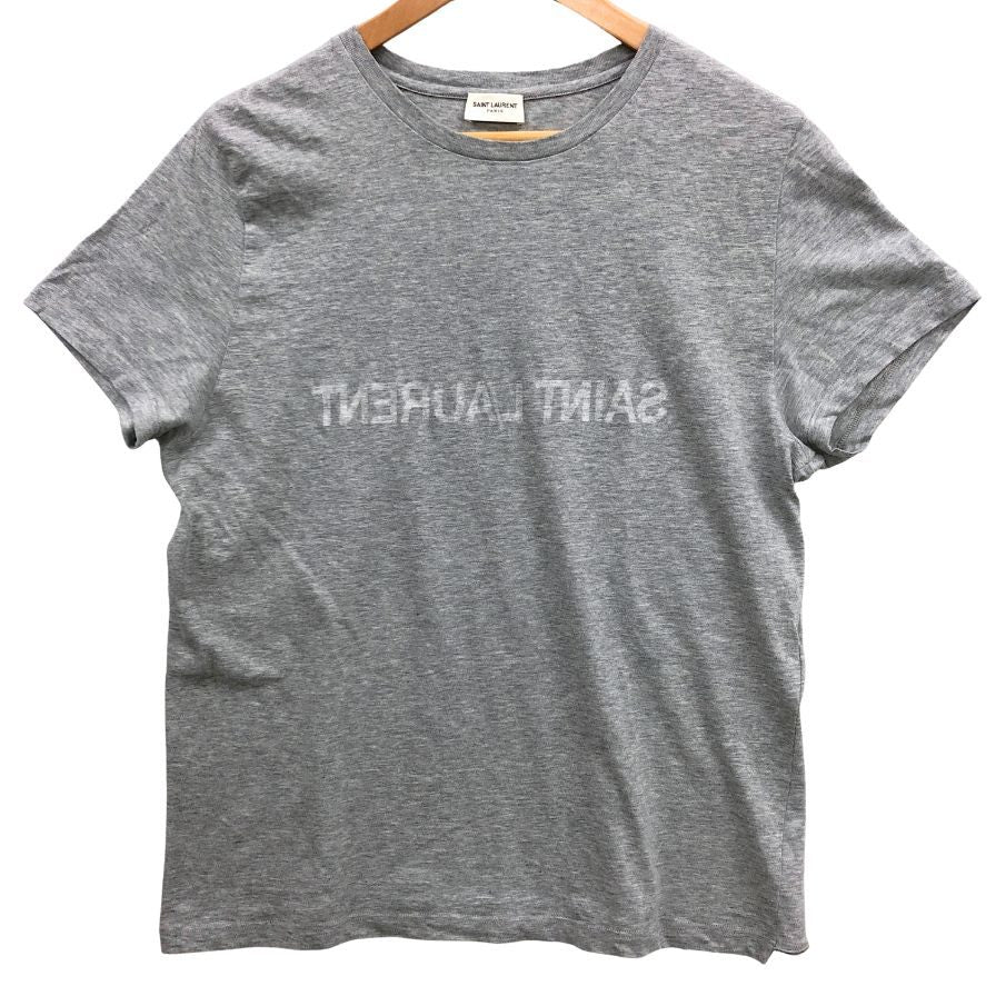 た*ょ様 SAINTLAURENT 極美品◇サンローラン パリ Tシャツ リバースロゴ メンズ グレー