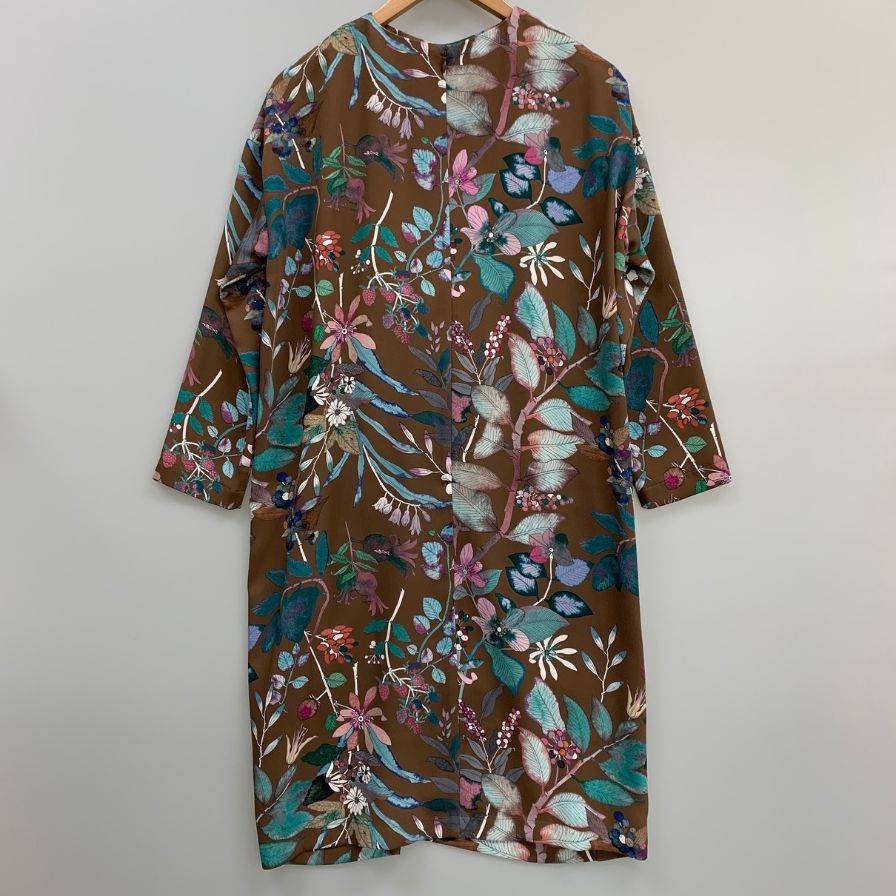 極美品◆エス エッセンシャルズ ワンピース 長袖 総柄 サイズ36 S.ESSENTIALS 【AFB13】