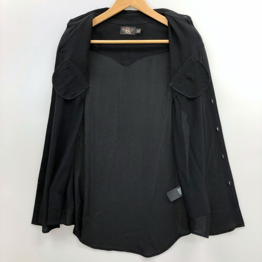 美品◆ダブルアールエル ラルフローレン ウエスタンシャツ ブラック メンズ サイズM相当 RRL RALPH LAUREN 【AFB46】