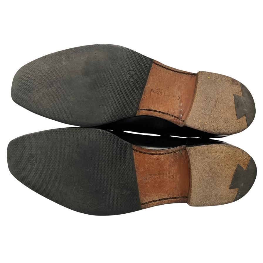 美品◆クロケット&ジョーンズ レザーシューズ チェルシー サイドゴアブーツ カーフ ブラック系 メンズ サイズ8.5E CROCKETT&JONES CHELSEA【AFC40】