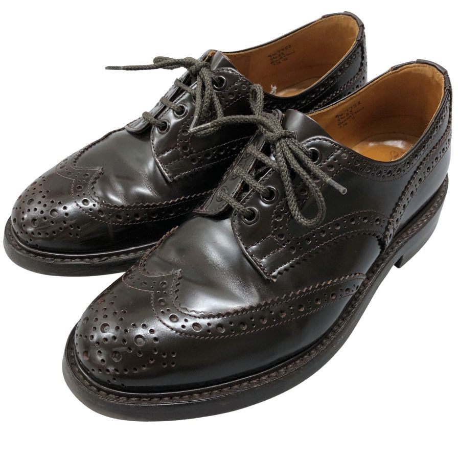 トリッカーズ レザーシューズ バートン ウィングチップ 5633 ダークブラウン メンズ サイズ7.5 Tricker`s BOURTON ビジネスシューズ 約26.0cm【LA】【中古】