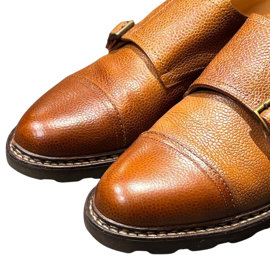 パラブーツ レザーシューズ ダブルモンクストラップ ウィリアム グレインレザー サイズUK7.5 ブラウン Paraboot WILLIAM ビジネスシューズ 約26.0cm【LA】【中古】