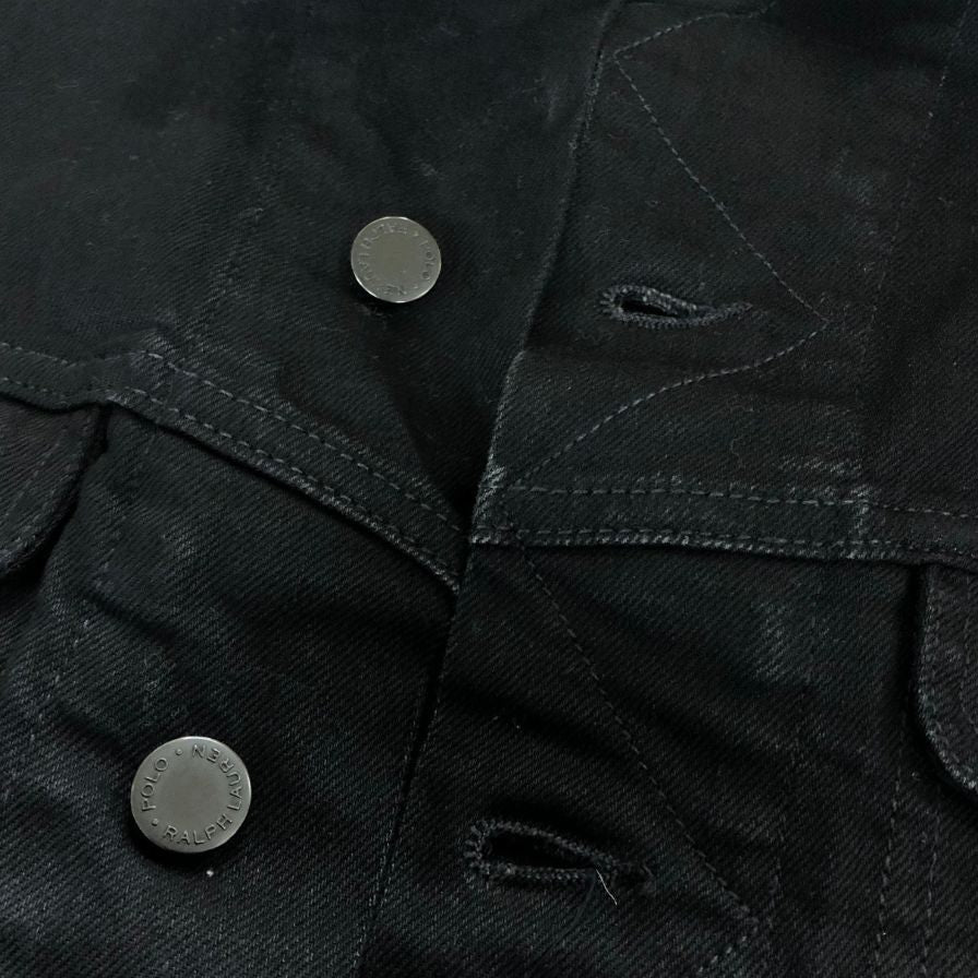 美品◆ポロラルフローレン デニムジャケット チュニジア製 ブラック サイズM POLO RALPH LAUREN 【AFB44】