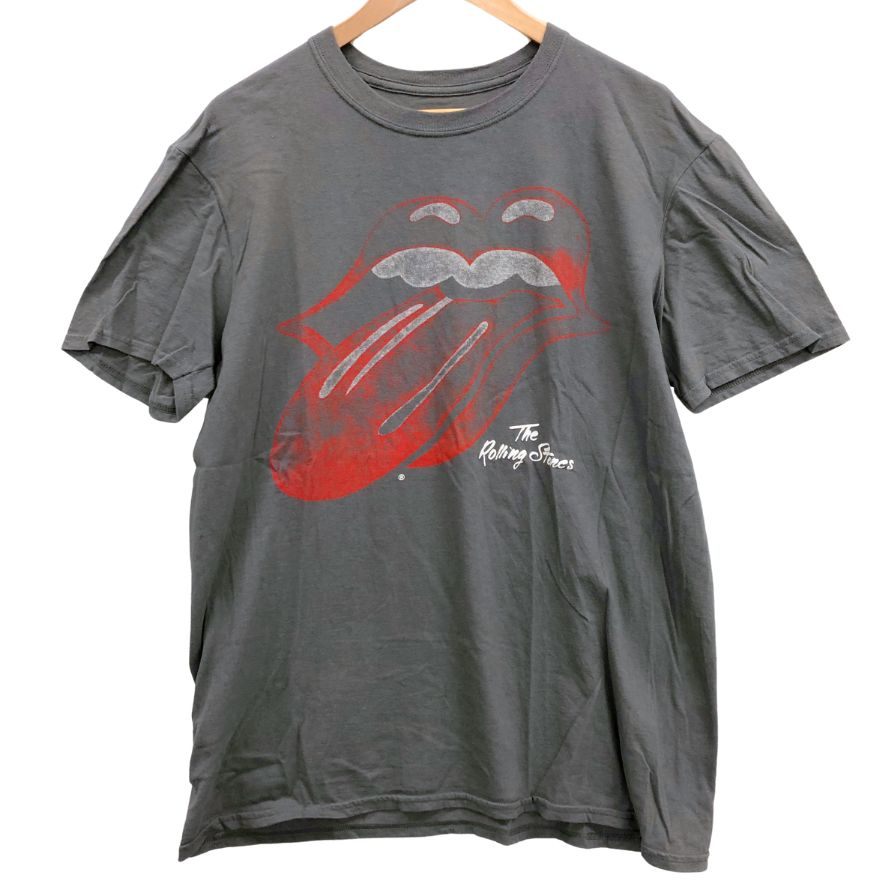 中古◆ローリングストーンズ Tシャツ リップ&タン グレー系 メンズ サイズL The Rolling Stones 【AFB9】
