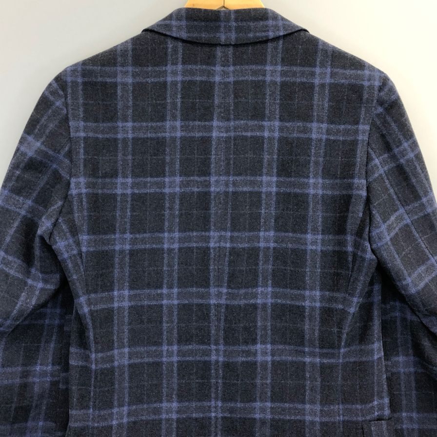 中古◆ブリオーニ 2B ウールジャケット ブルーチェック サイズXS メンズ イタリア製 Brioni 【AFB36】
