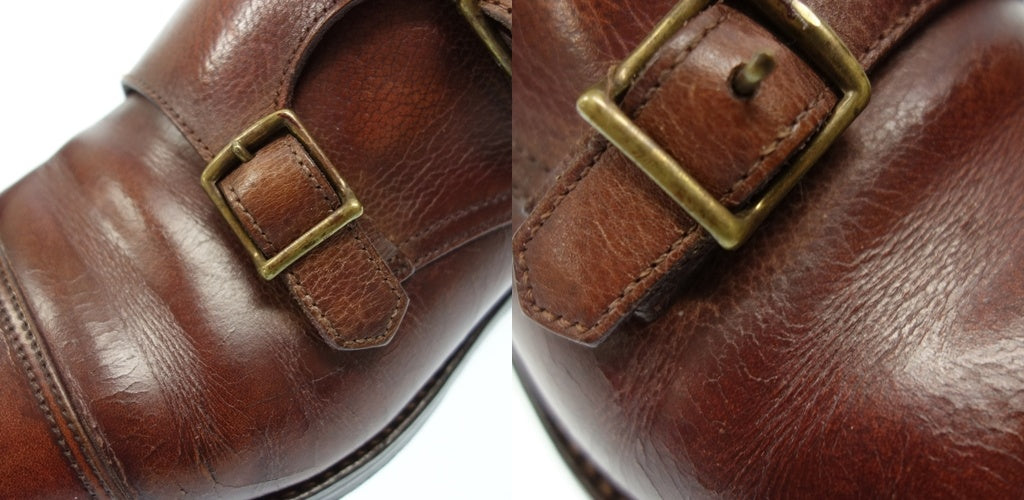 中古◆ジョンロブ レザーシューズ ダブルモンクストラップ ウィリアム メンズ ブラウン サイズUK6E JOHN LOBB【AFC41】