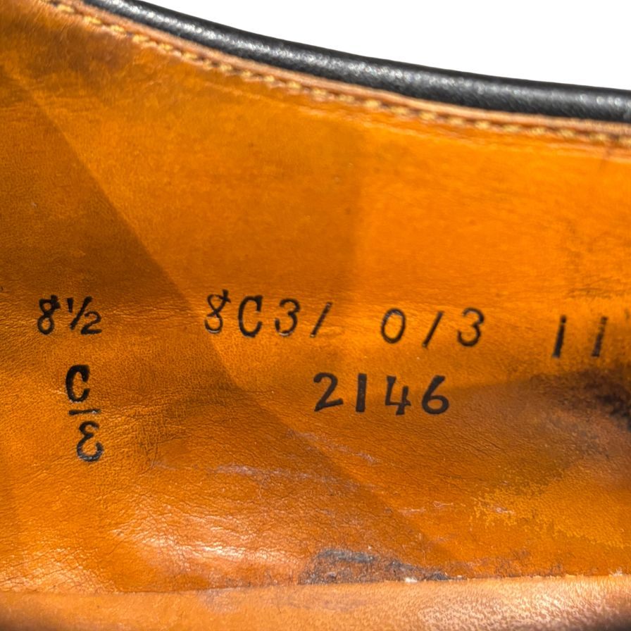オールデン レザーシューズ 2146 外羽根 セミブローグ ブラック コードバン サイズUS8.5E ALDEN ビジネスシューズ 約26.5cm【LA】【中古】