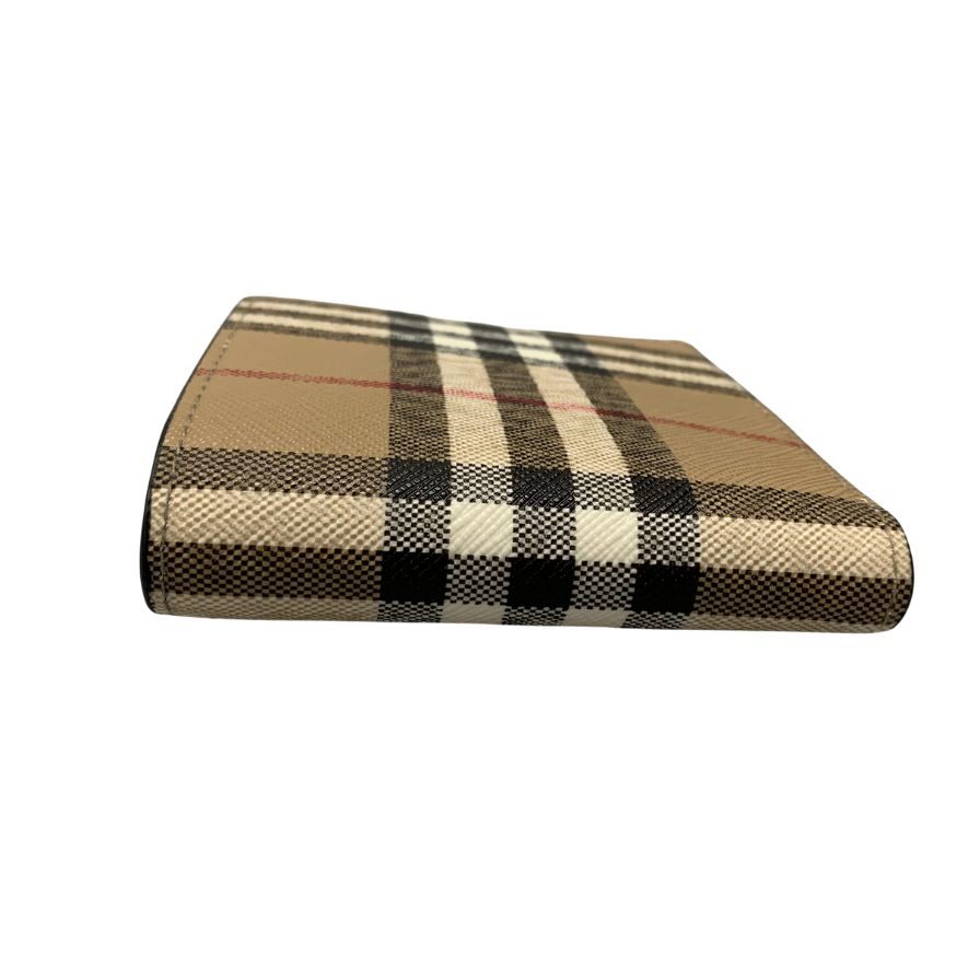 新品同様◆バーバリー ノバチェック柄 二つ折り コンパクトウォレット サフィアーノ BURBERRY【AFI15】
