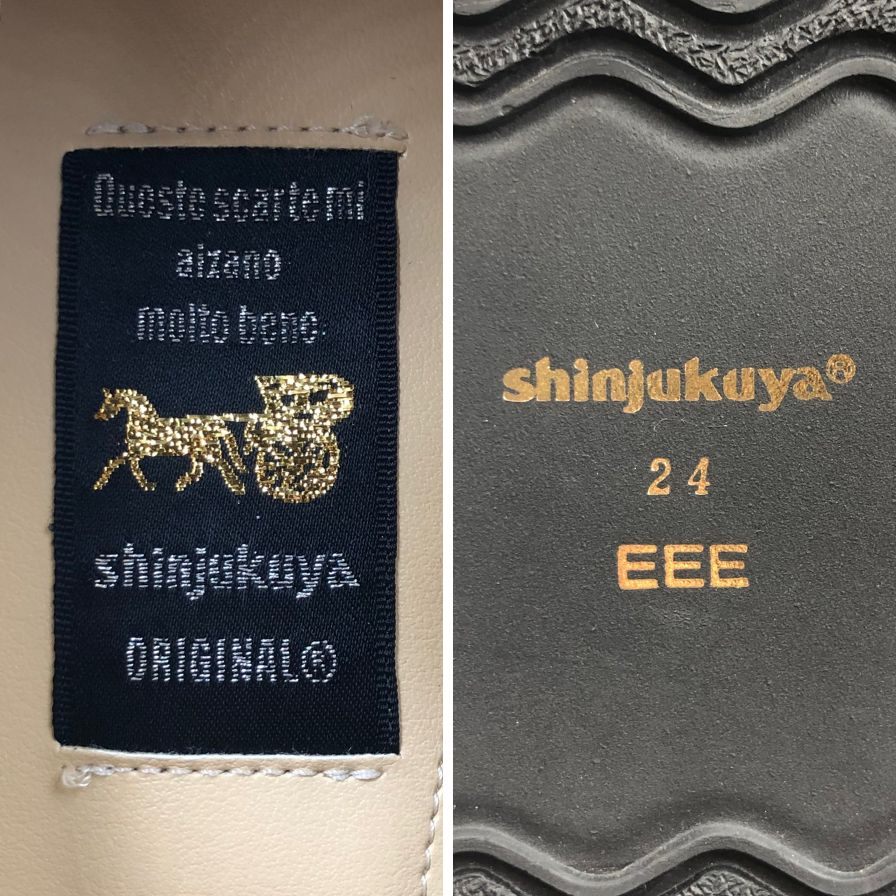 新宿屋 レザースニーカー スリッポン オーストリッチ 2330-075 オレンジ×ブラウン 24.0cm レディース shinjukuya 約24.0cm【7-5】