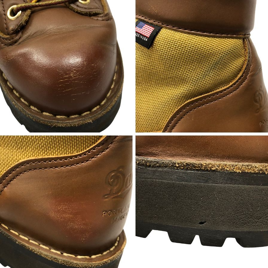 ダナー レースアップブーツ ダナーライト 30420X レザー キャンバス ビブラム ブラウン メンズ サイズUS7 Danner Vibram 約25.0cm【AFD4】