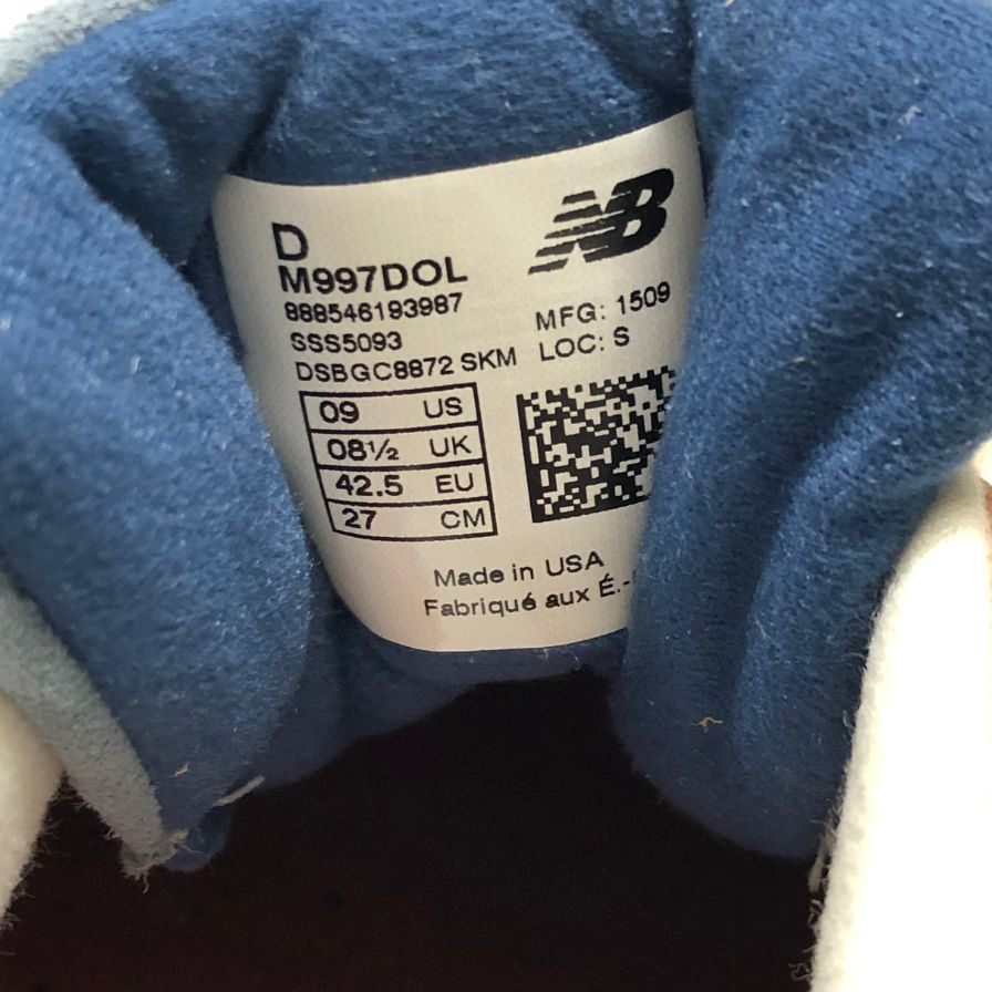 ニューバランス スニーカー M997D0L USA製 ブルー サイズ9 NEW BALANCE 約27.0cm【AFD6】