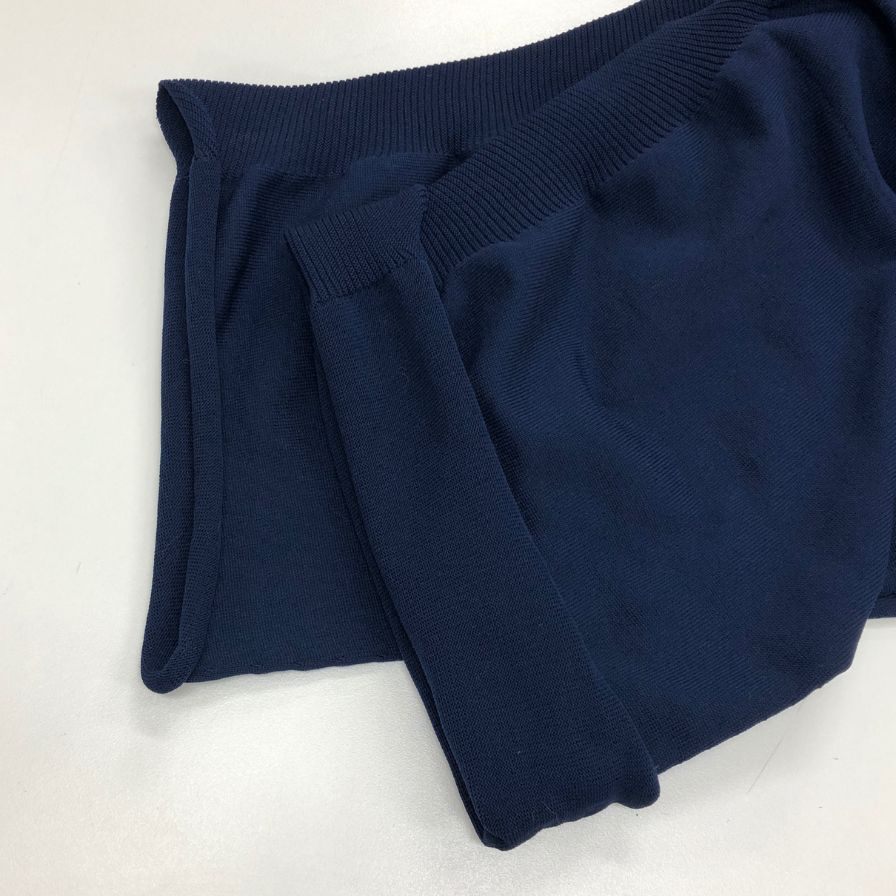 極美品◆プリーツプリーズ ニットカットソー ネイビー サイズ3 レディース PP93-KK761 PLEATS PLEASE ISSEY MIYAKE 【AFB41】