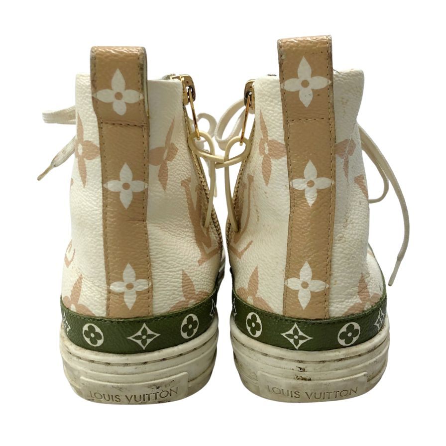 ルイヴィトン スニーカー 1A58C ハイカット ビッグモノグラム サイドジップ ホワイト サイズ36.5 レディース LOUIS VUITTON 約23.0cm【AFC41】