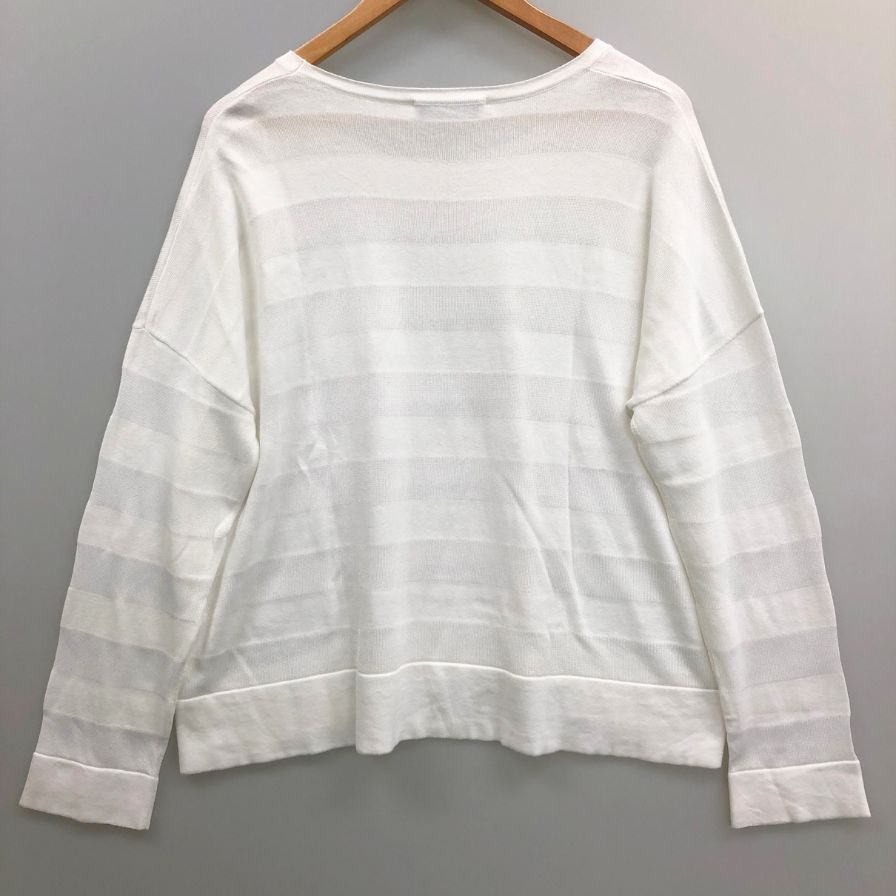 極美品◆クルチアーニ クルーネックニット ボーダー レディース サイズ42 cruciani 【AFB27】