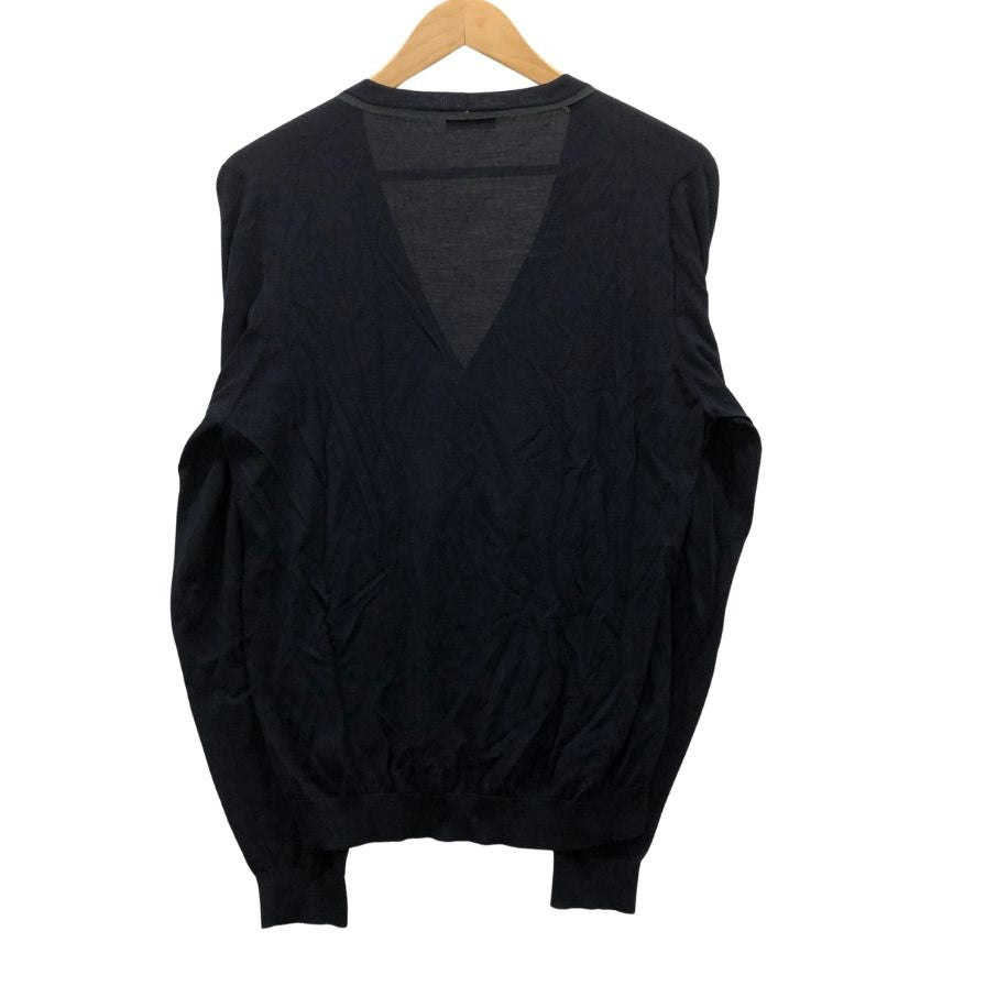 極美品◆ランバン カーディガン メリノウール ネイビー メンズ サイズM LANVIN 【AFB7】