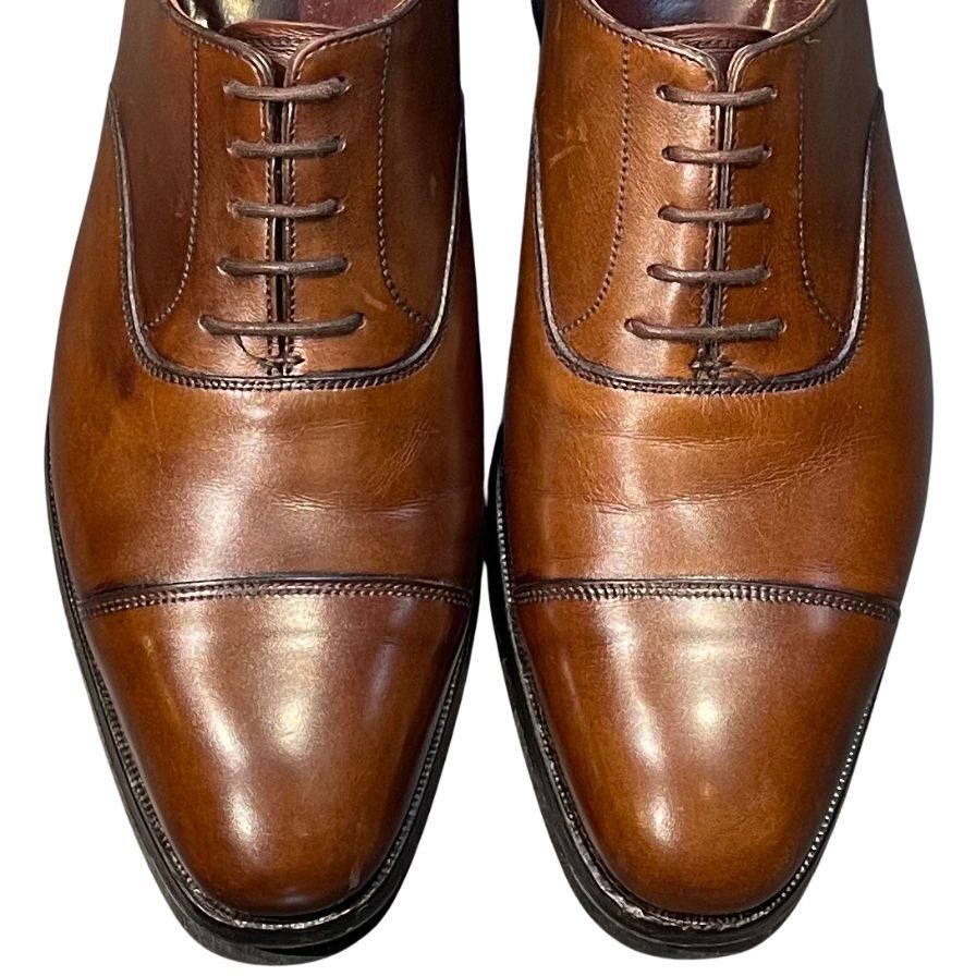 クロケット&ジョーンズ オードリー レザーシューズ 9447 ストレートチップ サイズ7E メンズ ブラウン系 CROCKETT&JONES AUDLEY ビジネスシューズ 約26.0cm【LA】【中古】