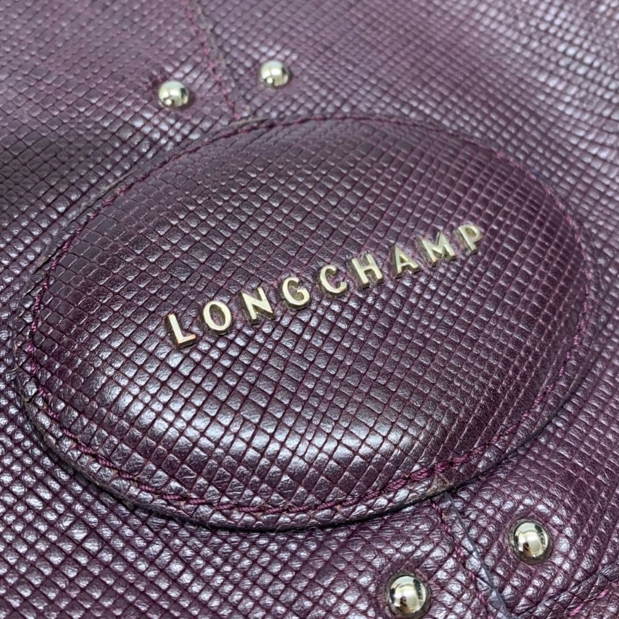 ロンシャン レザー ショルダーバッグ オールドロンシャン レディース バイオレット LONGCHAMP【AFE1】