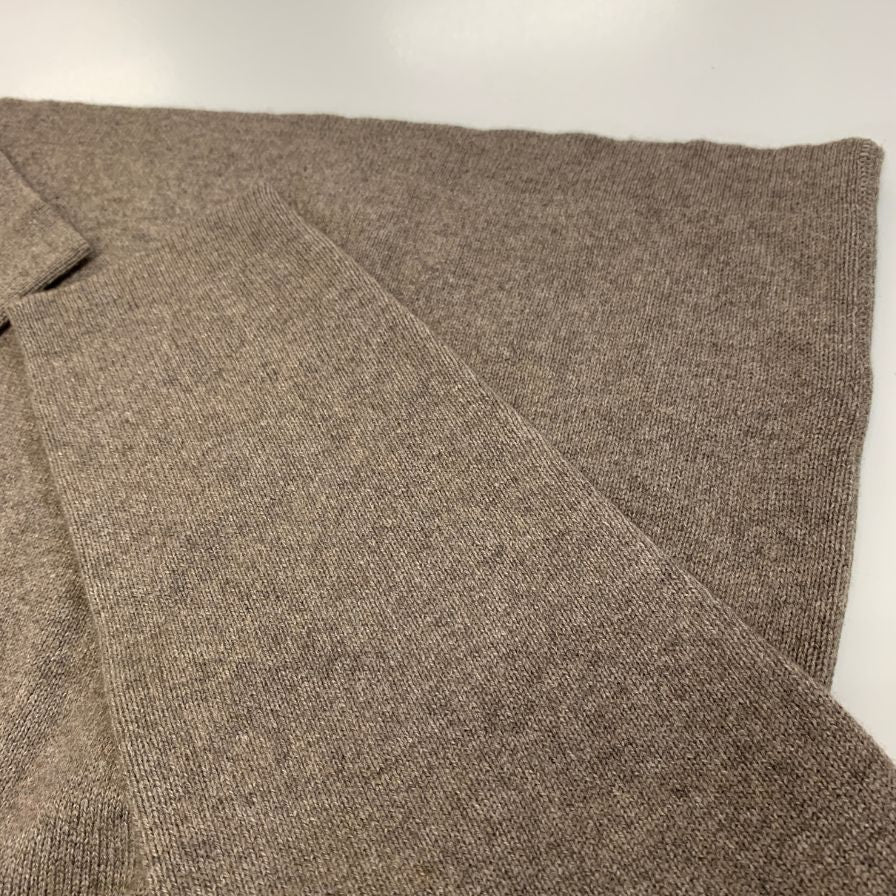 美品◆エルメネジルド ゼニア ニット ハーフジップ カシミア混 ブラウン メンズ サイズM Ermenegildo Zegna 【AFB11】