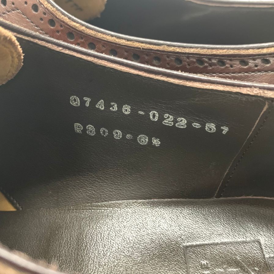 美品◆三陽山長 レザーシューズ 奏之介 アデレード セミブローグ メンズ サイズ6.5【AFC31】